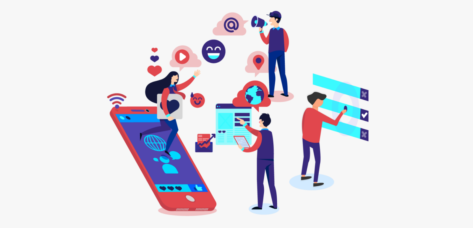 Figure 2: Visual representation of people interacting with the Web